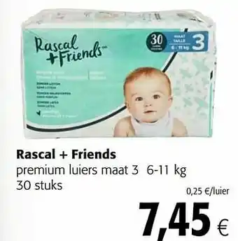 Colruyt Rascal + friends premium luiers maat 3 aanbieding
