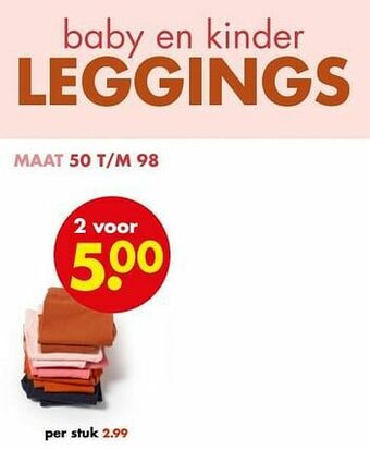 Wibra Baby en kinder leggings aanbieding