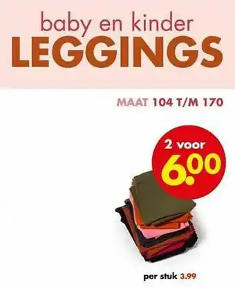 Wibra Baby en kinder leggings aanbieding
