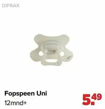 Baby-Dump Difrax fopspeen uni aanbieding