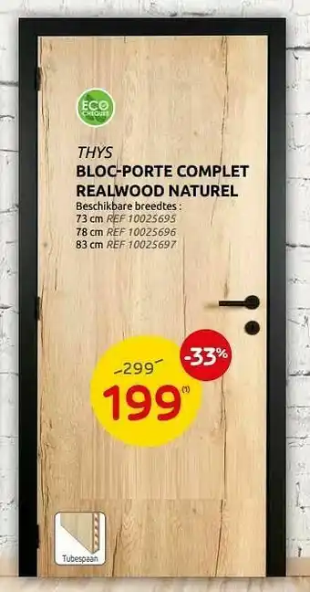 Brico Bloc-porte complet realwood naturel aanbieding