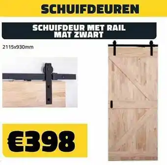Bouwcenter Frans Vlaeminck Schuifdeur met rail mat zwart aanbieding