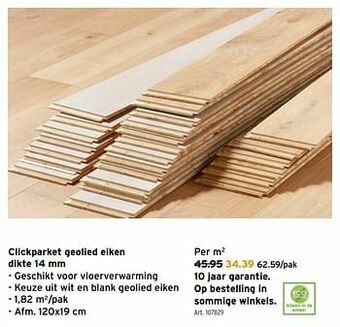 GAMMA Clickparket geolied eiken aanbieding