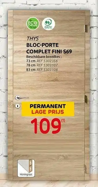 Brico Bloc-porte complet fini s69 aanbieding