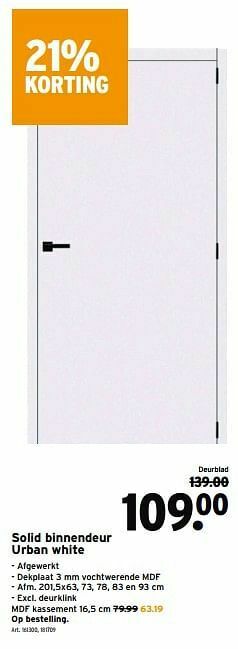 GAMMA Solid binnendeur urban white aanbieding