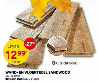 Brico Wand- en vloertegel sandwood aanbieding