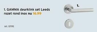 GAMMA Gamma deurklink set leeds rozet rond inox aanbieding