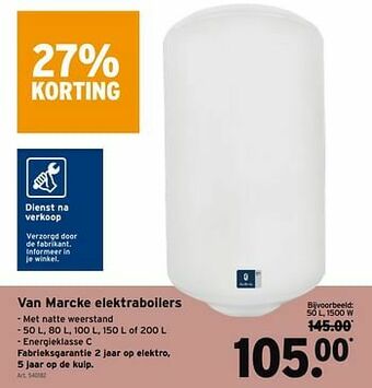 GAMMA Van marcke elektraboilers aanbieding