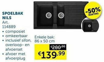 Zelfbouwmarkt Spoelbak nils enkele bak aanbieding