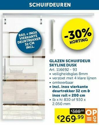Zelfbouwmarkt Glazen schuifdeur skyline dusk aanbieding