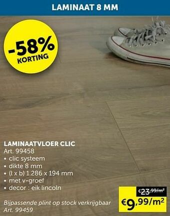 Zelfbouwmarkt Laminaatvloer clic aanbieding