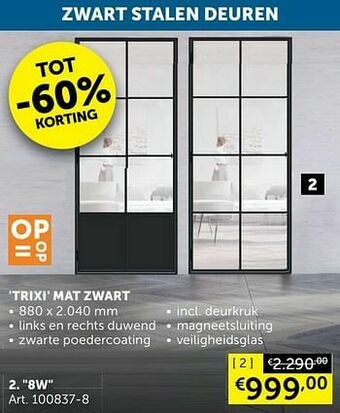Zelfbouwmarkt Trixi mat zwart 8w aanbieding