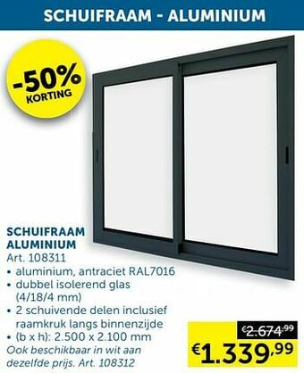 Schuifraam aluminium