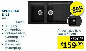 Zelfbouwmarkt Spoelbak nils anderhalve bak aanbieding