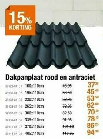 Cevo Dakpanplaat rood en antraciet aanbieding