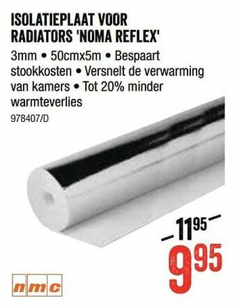 Isolatieplaat voor radiators noma reflex