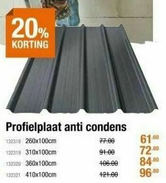 Profielplaat anti condens