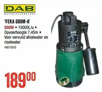 HandyHome Dab dompelpompen feka 600m-a aanbieding