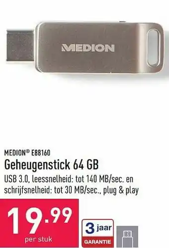 ALDI Medion e88160 geheugenstick 64 gb aanbieding