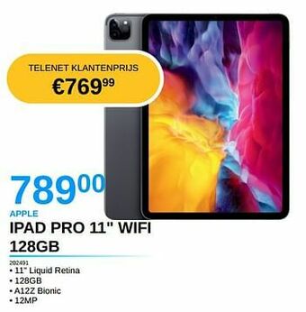 AUVA Apple ipad pro 11 wifi 128gb aanbieding