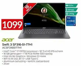 Selexion Acer swift 3 sf316-51-77h1 aanbieding