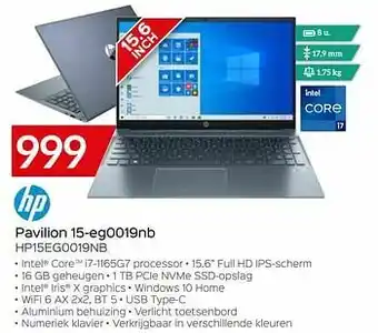Selexion Hp pavilion 15-eg0019nb aanbieding
