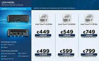 CompuDeals Low model intel core i3-10110u 8gbram aanbieding