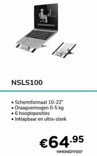 CompuDeals Newstar laptop stands nsls100 aanbieding