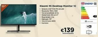 CompuDeals Xiaomi mi desktop monitor 1c aanbieding
