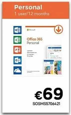 CompuDeals Microsoft office 365 personal aanbieding