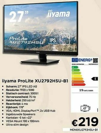CompuDeals Iiyama prolite xu2792hsu-b1 aanbieding