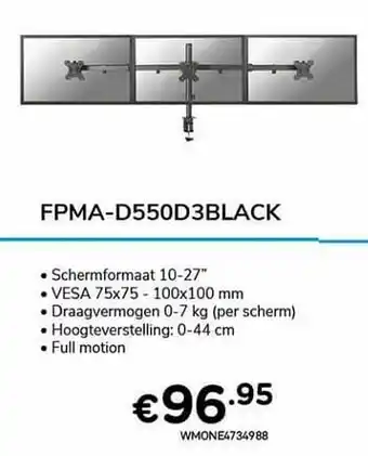 CompuDeals Newstar monitor bureausteunen fmpa-d550d3black aanbieding