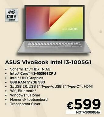 Asus vivobook intel i3-1005g1
