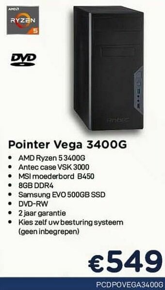 CompuDeals Pointer systems pointer vega 3400g aanbieding