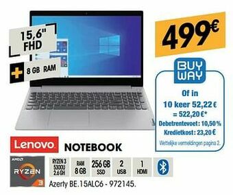 Electro Depot Lenovo notebook 15alc6 aanbieding