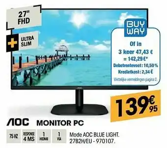 Electro Depot Aoc monitor pc mode aoc blue light 27b2h-eu aanbieding