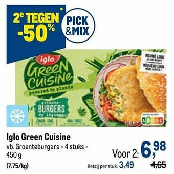 Makro Iglo green cuisine groenteburgers aanbieding