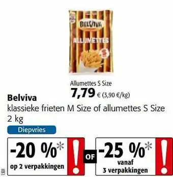 Colruyt Belviva klassieke frieten m size of allumettes s size aanbieding