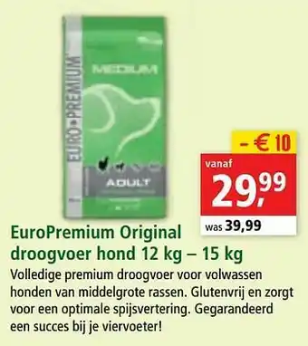Maxi Zoo Europremium original droogvoer hond aanbieding