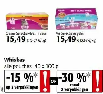 Colruyt Whiskas alle pouches aanbieding