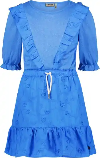 Bol.com Like Flo F402-5840 Meisjes Jurk - Blue metallic - Maat 158 aanbieding