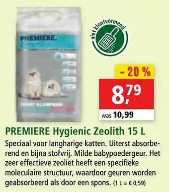 Maxi Zoo Premiere hygienic zeolith aanbieding