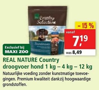 Maxi Zoo Real nature country droogvoer hond aanbieding