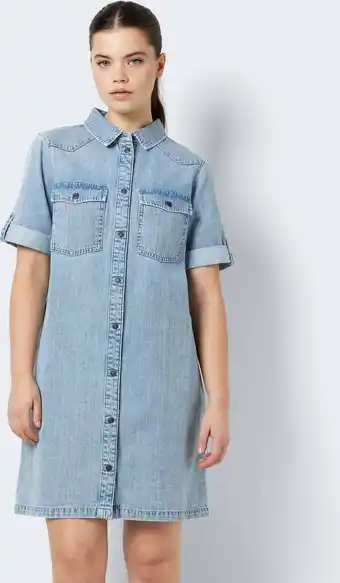 Bol.com NOISY MAY NMNEW SIGNE S/S DENIM DRESS WG003LB NOOS Dames Jurk - Maat L aanbieding