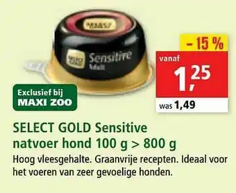 Maxi Zoo Select gold sensitive natvoer hond aanbieding