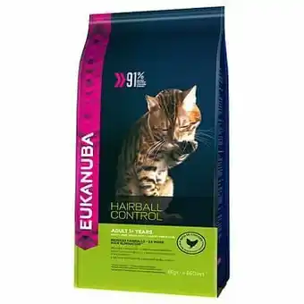 Zooplus Eukanuba Hairball Control Adult Kattenvoer - Dubbelpak 2 x 4 kg aanbieding