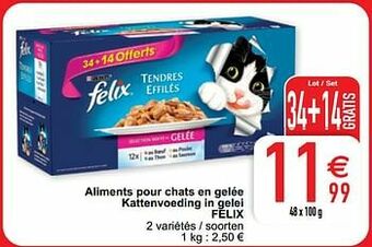 Cora Aliments pour chats en gelée kattenvoeding in gelei felix aanbieding