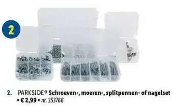 Schroeven-, moeren-, splitpennen- of nagelset