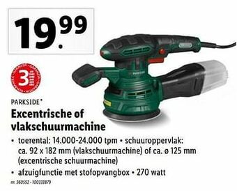 Lidl Parkside excentrische of vlakschuurmachine aanbieding