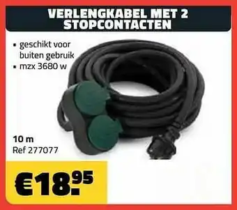 Bouwcenter Frans Vlaeminck Verlengkabel met 2 stopcontacten 10m aanbieding
